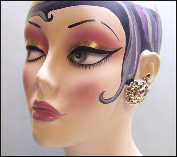 1950s Designer Signed MONET Cool Silver Rain Drop Vintage Earrings