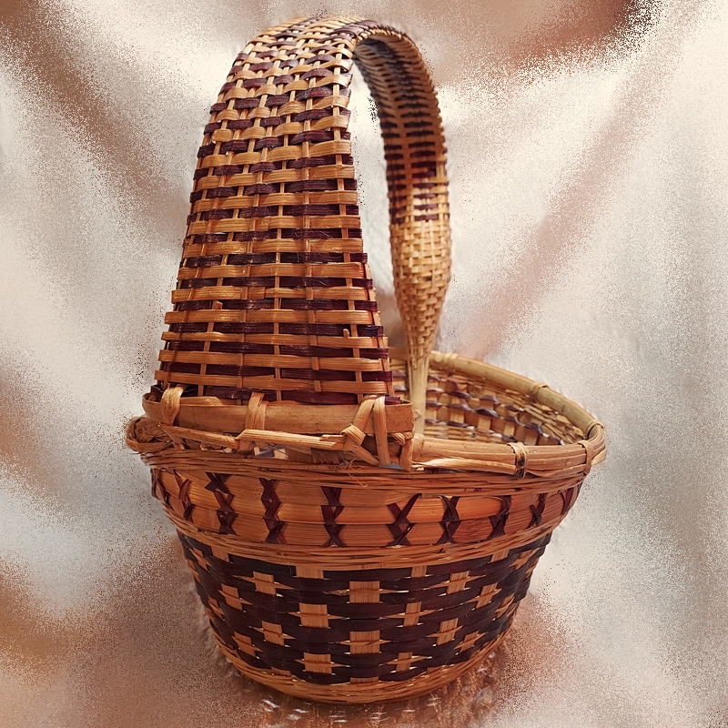 1970s Vintage Bamboo Bird Basket Big Goose or Swan