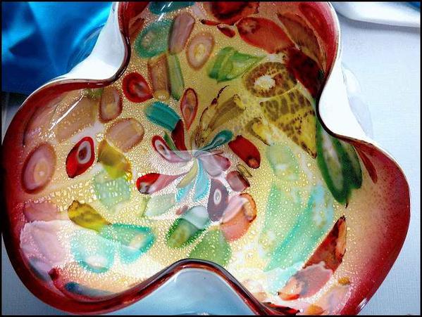 AVEM Vintage Murano Tutti Frutti Art Glass Bowl Large