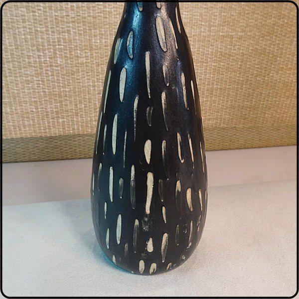 1950s Vintage Pigeon Forge Pottery Black Stoneware Weed Pot Vase