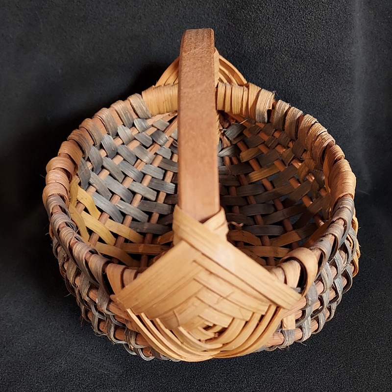 Late 20th Century Vintage Basket Appalachian Buttocks Bicolor Midi 