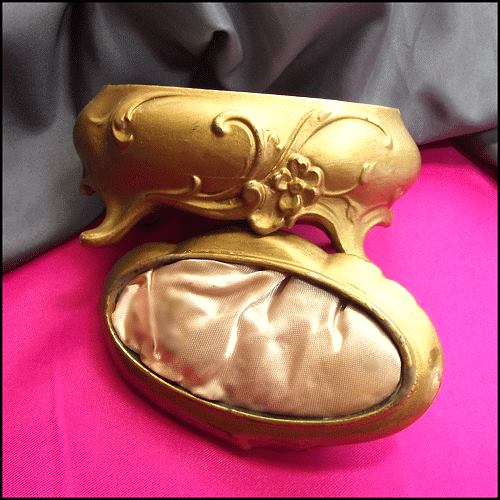 Antique Ornate Gold Trinket Jewelry Casket Box