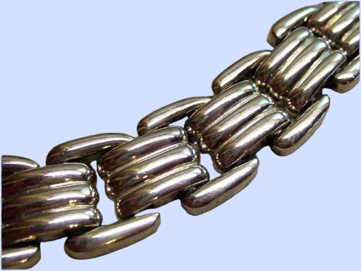 1960s Silver Tank Tracks Retro Vintage Bracelet