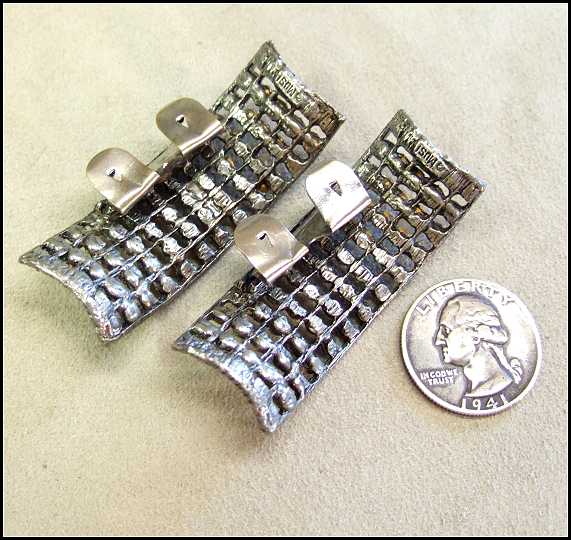 Art Deco Shoe Clips Elegant Rhinestone Buckles Signed Musi