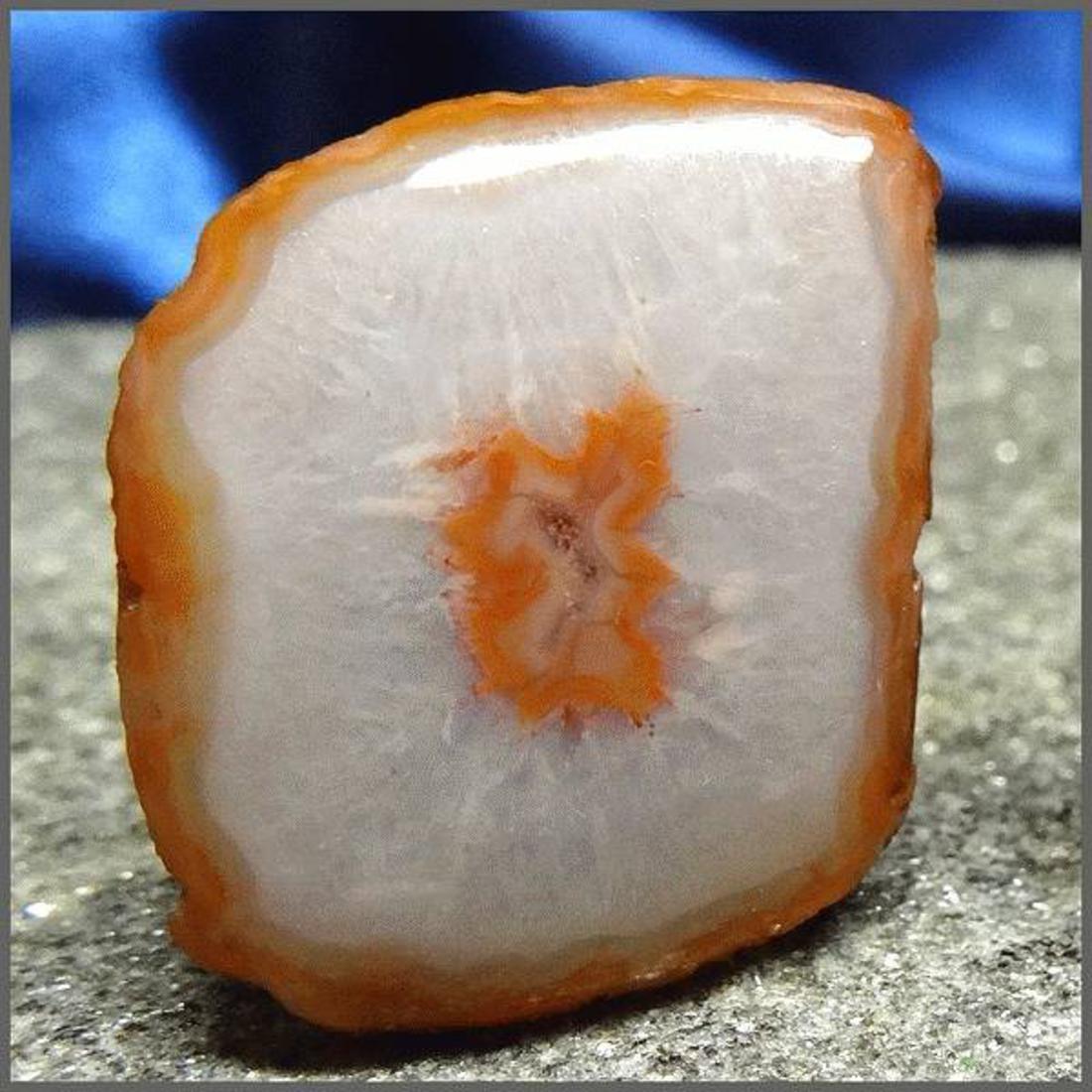 1960s Cool Blue Grey w Cinnamon Geode Vintage Cufflinks