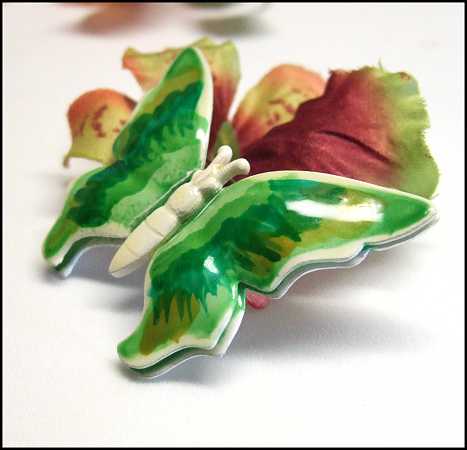 1960s Vintage Butterfly Brooch West Germany Neon 3D Pin