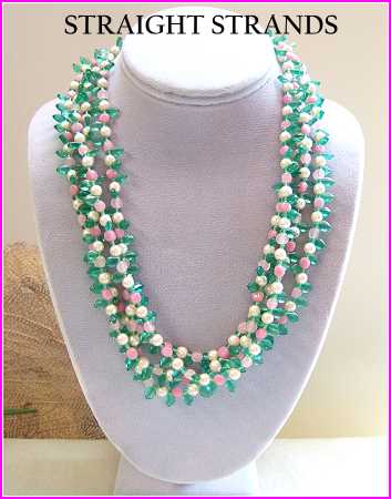 1940s Rare French Givre Pink Green Glass w Pearls Vintage Necklace