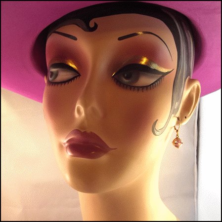 Vintage Paris Pink CZ Diamond Earrings Petite Pierced Drops