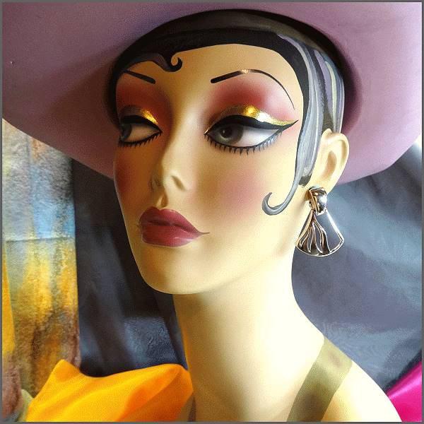 1950s Designer Signed Monet Retro Modern Vintage Clip Earrings