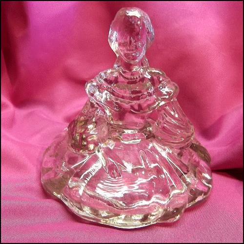 Art Deco Glass Lady Westmoreland Vintage Jewelry Powder Vanity Box