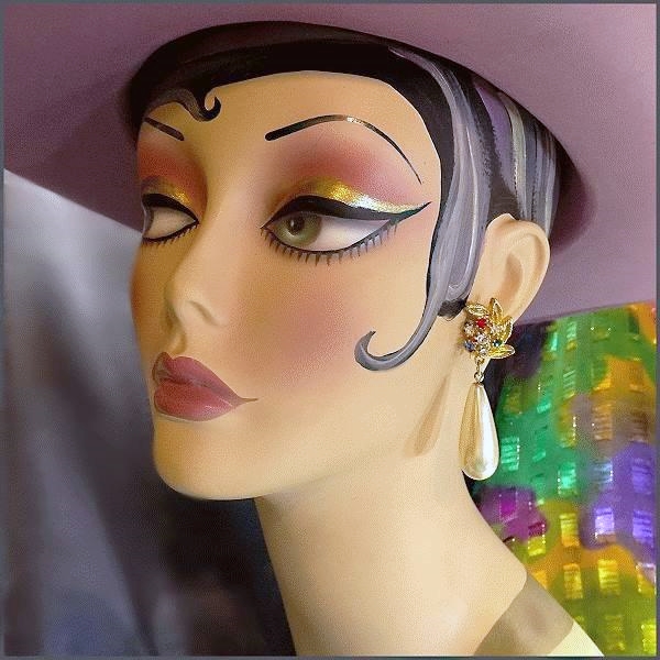 1980s Vintage Christmas Earrings Pearl Drop Clip Dangles s w Gold Rhinestone Leaves