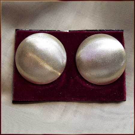 1950s Coro Satin Gold Buttons Vintage Clip Earrings