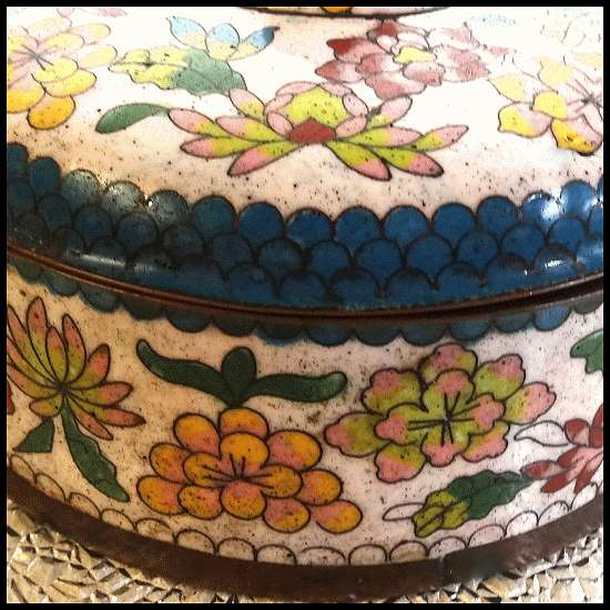 Early 20th Century Chinese Cloisonne Lidded Bowl or Box