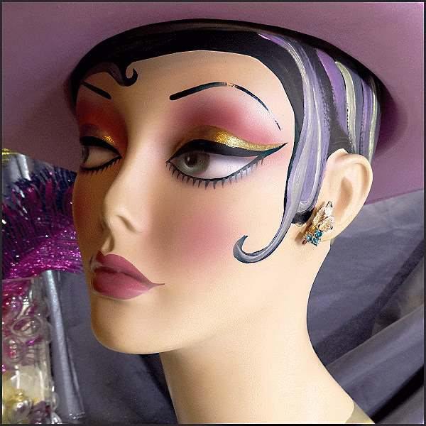 Petite Aquamarine Crystal Pierced Earrings w Gold Leaves 