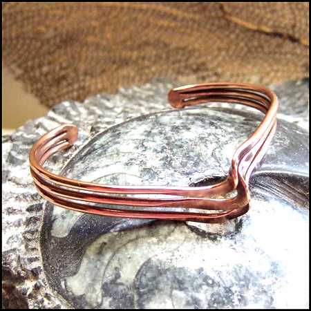 1950s Wave Design Retro Vintage Copper Bracelet