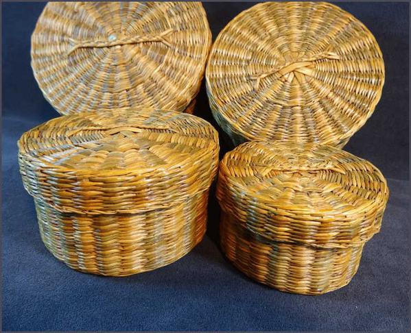 Vintage Nesting Baskets Round Set of 4 Home Decor