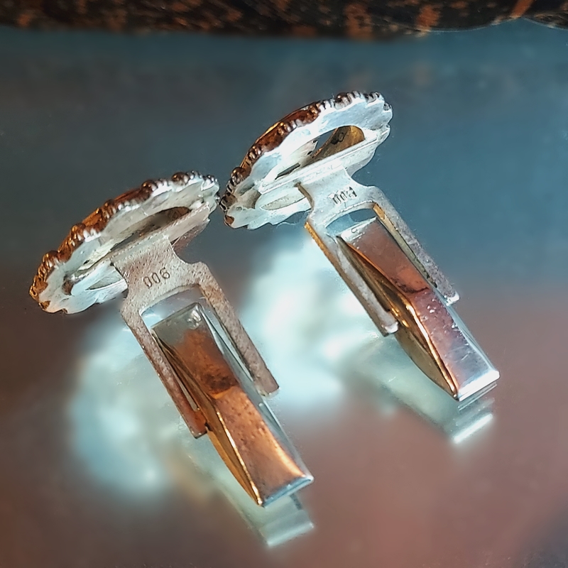 1950s Lincoln Memorial Copper Penny 900 Silver Vintage Cufflinks