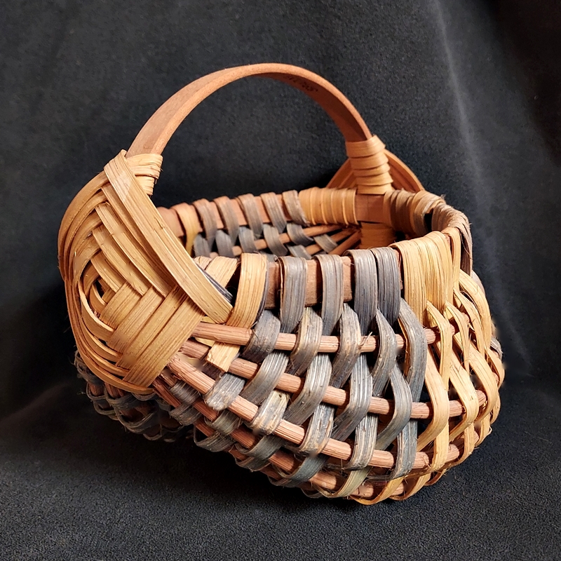 Late 20th Century Vintage Basket Appalachian Buttocks Bicolor Midi