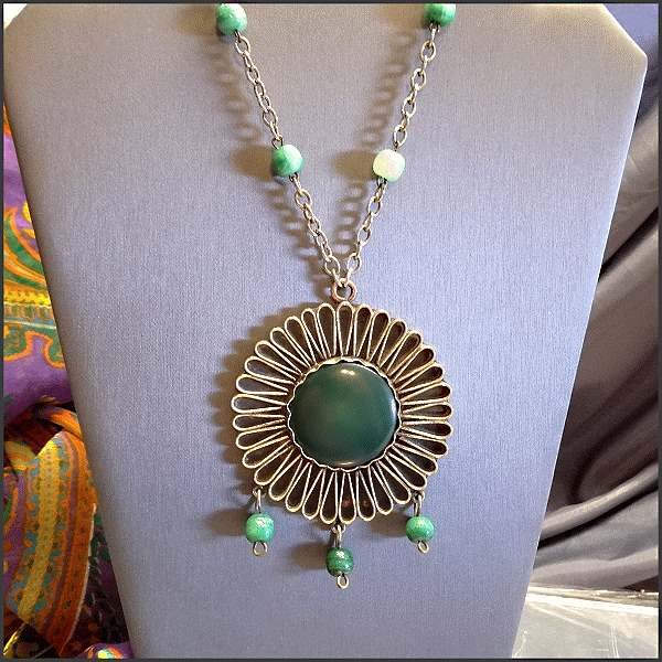 1950s Big Copper n Brass Medallion Vintage Ethnic Pendant Necklace