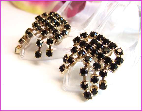 Art Deco Shoe Clips Black Glass Mini Chandeliers