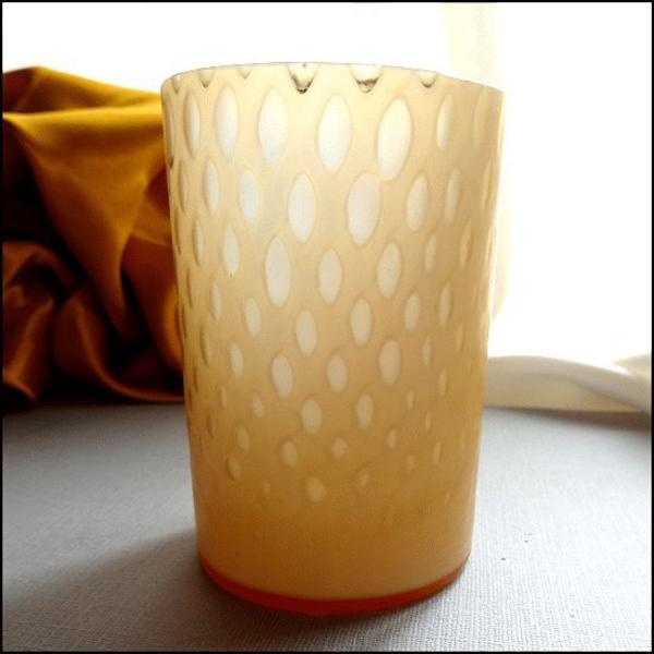 Early 20th Century Antique Demitasse Satin Honey Bubble Glass Tumbler Cup