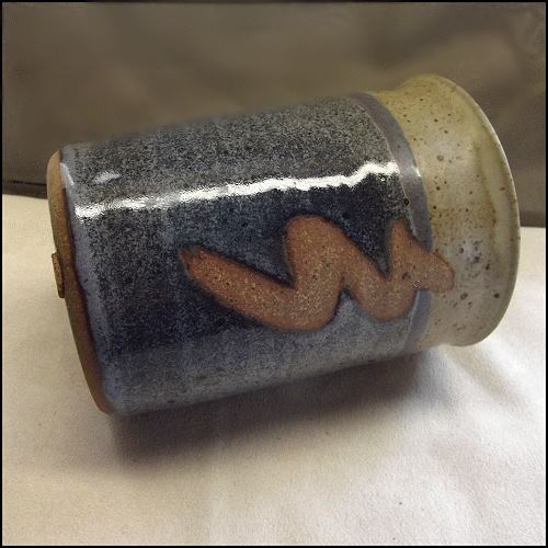 Signed Doug Smith North Carolina Pottery Vase Blue Glaze Stoneware