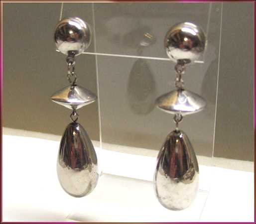 1970s Sterling Silver Earrings MOD Retro Vintage Earrings