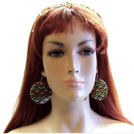 1980s Vintage Pierced Earrings Modern Escher Art Mother of Pearl 