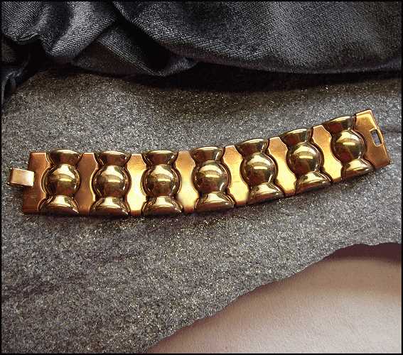 1950s Art Deco Design Brass n Copper Vintage Bracelet