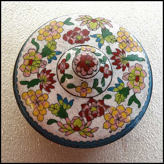 Early 20th Century Chinese Cloisonne Lidded Bowl or Box