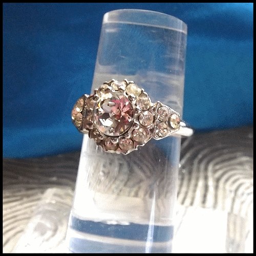 1950s Vintage Diamondesque Engagement Ring Signed Uncas 