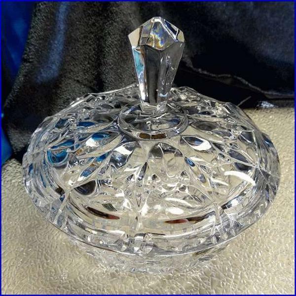 1950s West German Beyer Crystal Vintage Candy Dish w Org Labels