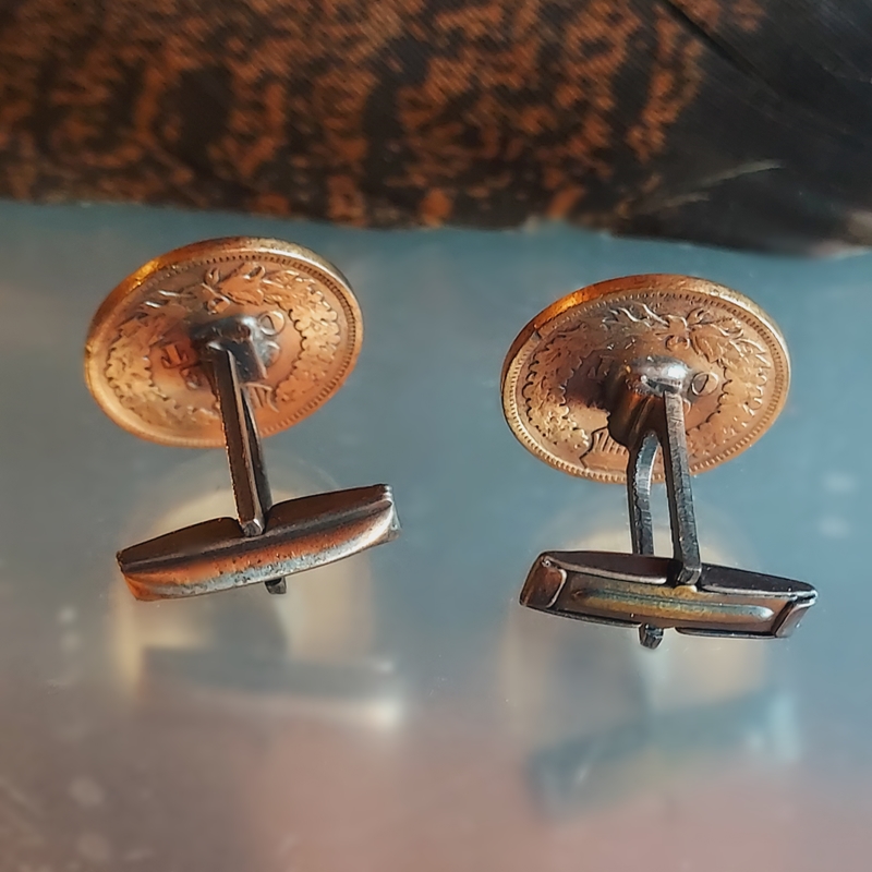 1901 Indian Head Copper Penny Vintage Cufflinks