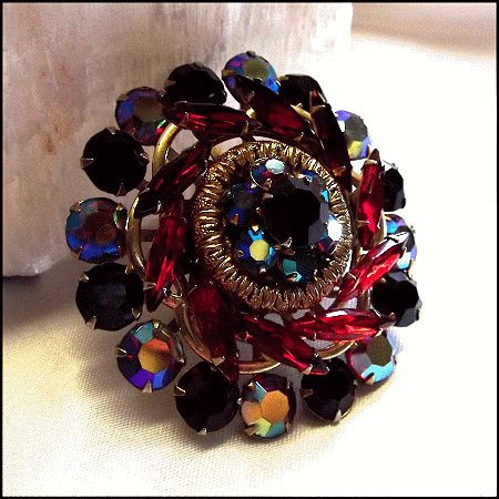 1950s Big Ruby Red Crystal Juliana Vintage Brooch