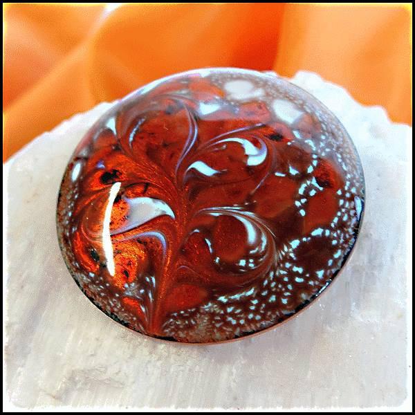 1950s Vintage Copper Pin Metallic Orange Copper Enamel Signed INGA Pendant