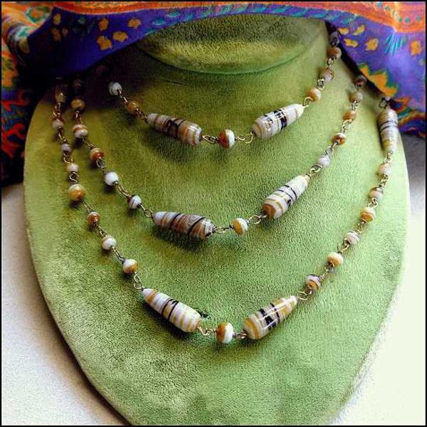 1950s Rare Murano Canes Italian Glass Long Vintage Necklace