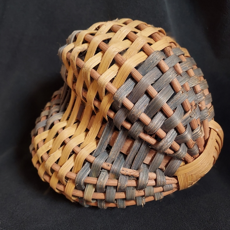 Late 20th Century Vintage Basket Appalachian Buttocks Bicolor Midi 