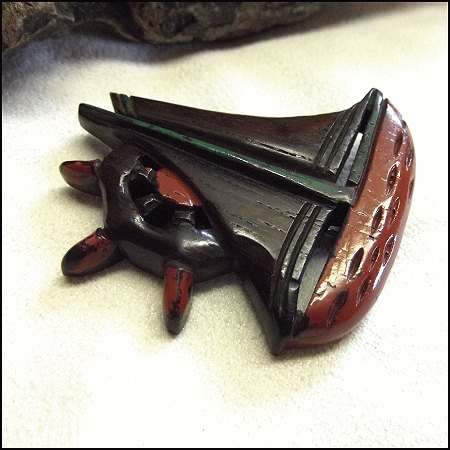 1920s Antique Art Deco Nautical Carved Wood Vintage Sailboat Pin or Pendant