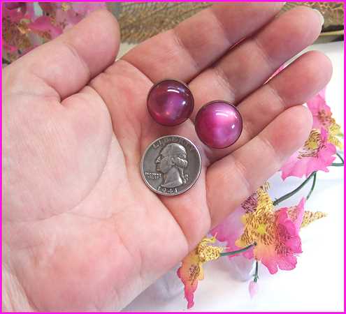 1940s Rose Pink Moonstone Vintage Cufflinks