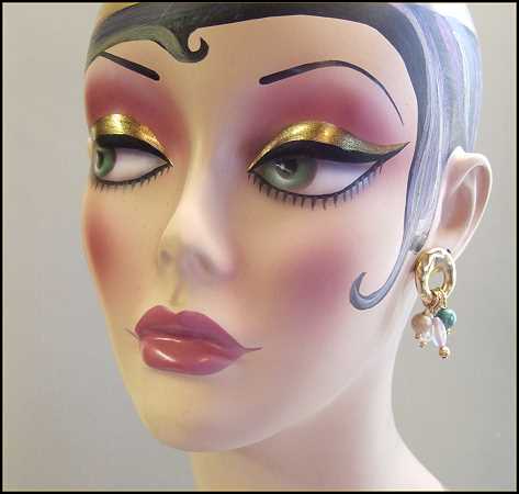 1970s Vintage Gold Hoop Pierced Earrings Petite Pearl Dangles 