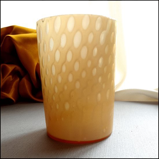 Early 20th Century Antique Demitasse Satin Honey Bubble Glass Tumbler Cup