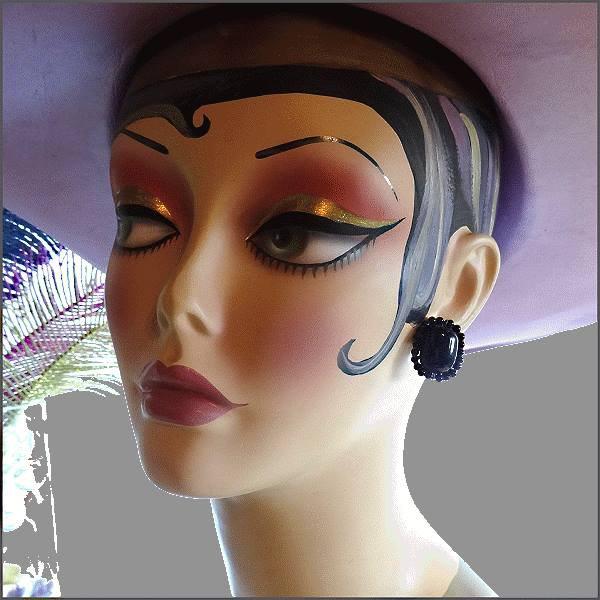 1940s Vintage Black Glass Earrings Rare European Handmade