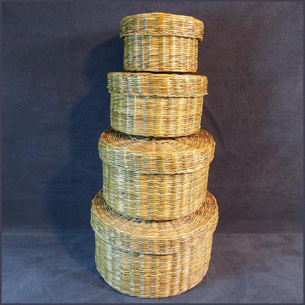 Vintage Nesting Baskets Round Set of 4 Home Decor