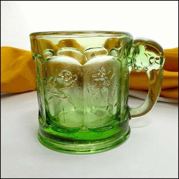 1960s Heisey Imperial Glass Mug Nursery Rhyme Childrens Collectibles