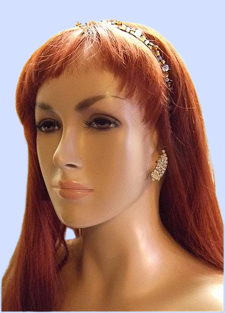 1950s Vintage Earrings Art Deco Clear Rhinestone Petite Fireworks