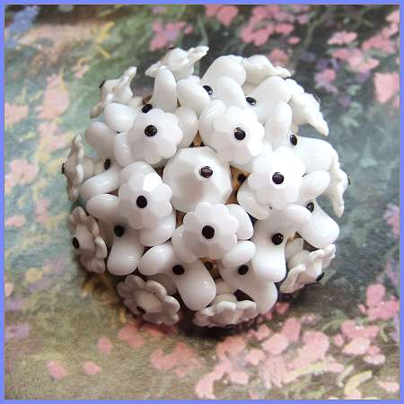 1950s Vintage Milk Glass Brooch Rare Unique French Flower Pin