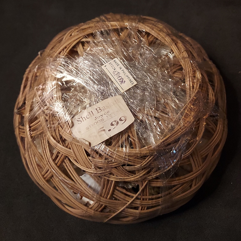 1960s Vintage Seashell Basket of Florida Shells New w Tags