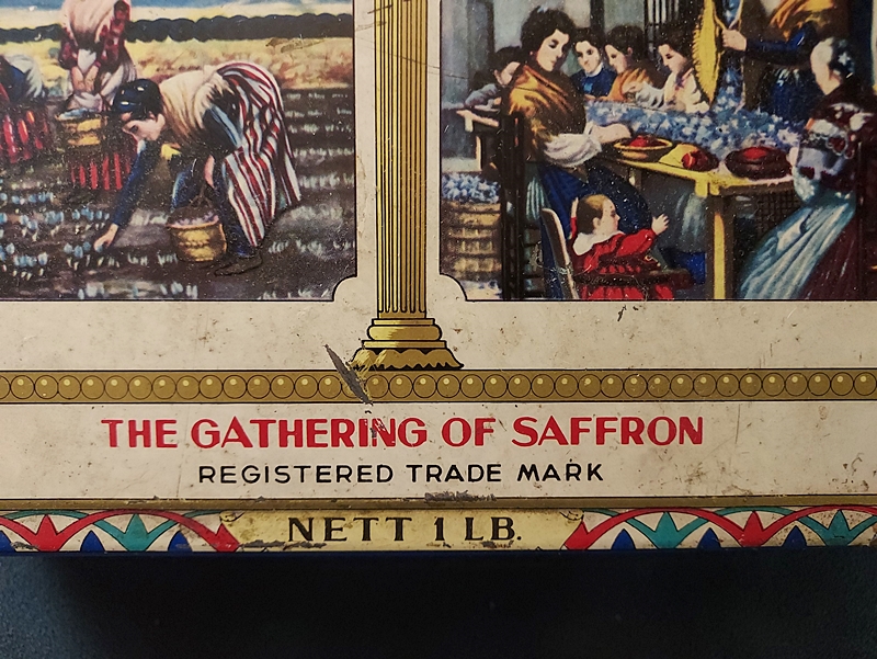1950s Large Spanish Saffron Vintage Tin Canister