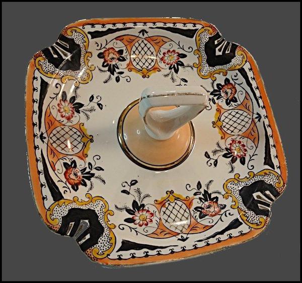 1930s Rare Art Deco Divided Porcelain Serving Tray Dish