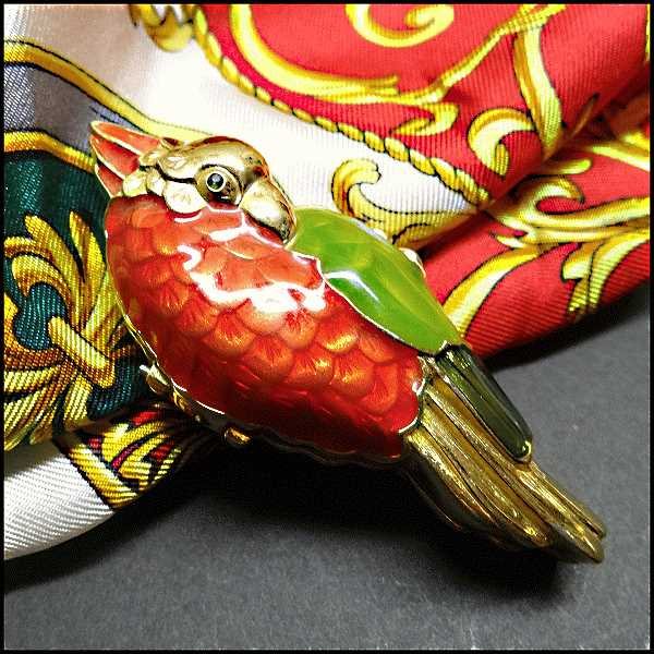 Estee Lauder Solid Perfume Compact Golden Parrot Made 1991